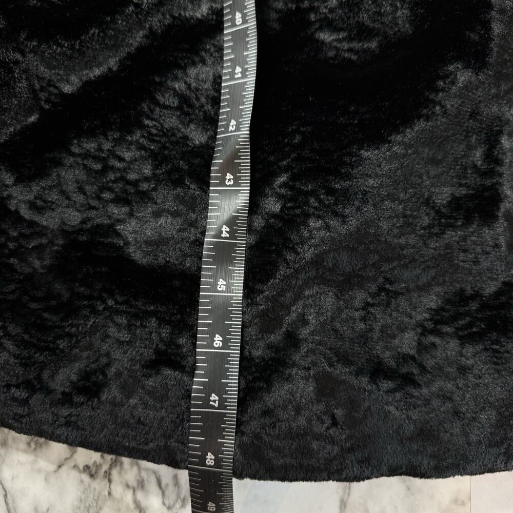 VTG Dasco Faux Fur Black Long Womens Size Large Mob Wife Glamour Silky Soft - Picture 5 of 8